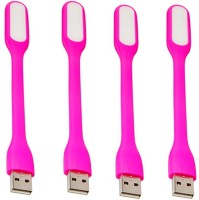 Stealodeal Flexible Ultra Bright 4pc Pink Lamp Led Light(Pink)   Laptop Accessories  (Stealodeal)