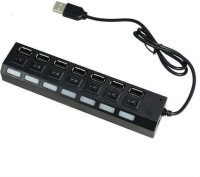 Shrih Portable 7 Port SH - 0570 USB Hub(Black)   Laptop Accessories  (Shrih)