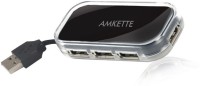 Amkette Turbo 4 Port FUH340PP USB Hub(Black)   Laptop Accessories  (Amkette)