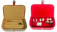 Abhinidi Pack of 2 Ring box earring case Travelling Pouch Box Vanity Box(Brown,Red) - Price 142 71 % Off  