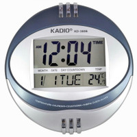 Kadio Digital Wall Clock(Blue, Silver, Without Glass) Kadio Digital Wall Clock(Blue, Silver, Without Glass)