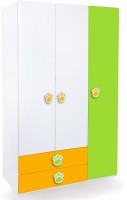 View Alex Daisy Panda Engineered Wood 3 Door Wardrobe(Finish Color - Yellow - Green - White) Furniture (Alex Daisy)