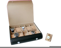 Essart Case 12 Watch Box(Black, Red, Holds 10 Watches) Essart Case 12 Watch Box(Black, Red, Holds 10 Watches)