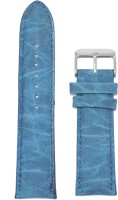 KOLET Textured Matte Finish Padded 20BU 20 mm Genuine Leather Watch Strap(Blue)