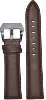 KOLET Plain Padded 24BR 24 mm Genuine Leather Watch Strap(Brown)