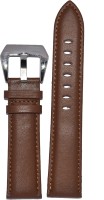 KOLET Plain Padded 24T 24 mm Genuine Leather Watch Strap(Tan)