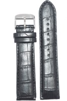 KOLET Croco Padded 24B 24 mm Genuine Leather Watch Strap(Black)