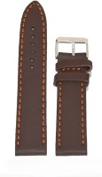 KOLET Plain 20 mm Genuine Leather Watch Strap(Brown)