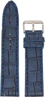 KOLET Croco Matte Finish 22 mm Genuine Leather Watch Strap(Blue)