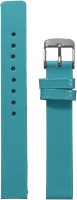 KOLET Glossy Finish TBU 14 mm Genuine Leather Watch Strap(Turkish Blue)