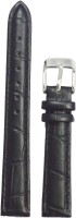 KOLET Croco Padded 14 mm Genuine Leather Watch Strap(Black)