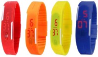 Omen Led Magnet Band Combo of 4 Red, Orange, Yellow And Blue Digital Watch  - For Men & Women   Watches  (Omen)