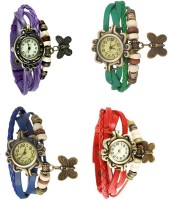 Omen Vintage Rakhi Combo of 4 Purple, Blue, Green And Red Analog Watch  - For Women   Watches  (Omen)