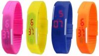 Omen Led Magnet Band Combo of 4 Pink, Yellow, Blue And Orange Digital Watch  - For Men & Women   Watches  (Omen)