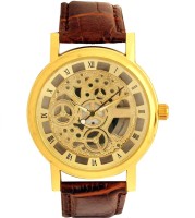 Fancy Open Dial Leather Brown Analog Watch  - For Men   Watches  (Fancy)