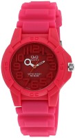 Q&Q VR00J004YPINK PU Color Analog Watch For Women