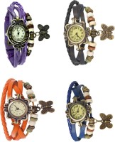 Omen Vintage Rakhi Combo of 4 Purple, Orange, Black And Blue Analog Watch  - For Women   Watches  (Omen)
