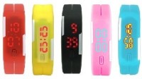 TCT Silicone Bracelet-12 Set of 5 Combo Digital Watch  - For Women   Watches  (TCT)