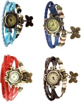 Omen Vintage Rakhi Combo of 4 Sky Blue, Red, Blue And Brown Analog Watch  - For Women   Watches  (Omen)