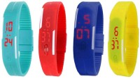 Omen Led Magnet Band Combo of 4 Sky Blue, Red, Blue And Yellow Digital Watch  - For Men & Women   Watches  (Omen)