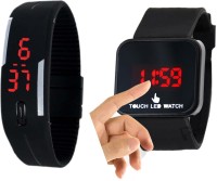 Creator Silicon (Very May Colours) And Black Led Touch Screen Combo For Boys And Girls Digital Watch  - For Boys & Girls   Watches  (Creator)