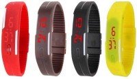 Omen Led Magnet Band Combo of 4 Red, Brown, Black And Yellow Digital Watch  - For Men & Women   Watches  (Omen)