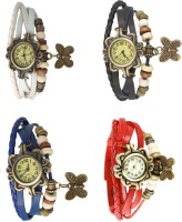 Omen Vintage Rakhi Combo of 4 White, Blue, Black And Red Analog Watch  - For Women   Watches  (Omen)