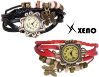 Xeno RS2-BKRD Combo of 2 Multi-Color Butterfly Vintage Women Analog Watch  - For Women   Watches  (Xeno)