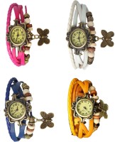 Omen Vintage Rakhi Combo of 4 Pink, Blue, White And Yellow Analog Watch  - For Women   Watches  (Omen)