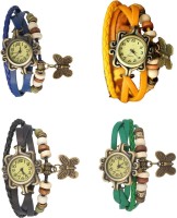 Omen Vintage Rakhi Combo of 4 Blue, Black, Yellow And Green Analog Watch  - For Women   Watches  (Omen)