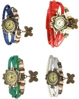 Omen Vintage Rakhi Combo of 4 Blue, Green, Red And White Analog Watch  - For Women   Watches  (Omen)