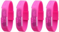 Omen Led Magnet Band Combo of 4 Pink Digital Watch  - For Men & Women   Watches  (Omen)