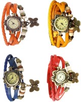 NS18 Vintage Butterfly Rakhi Combo of 4 Orange, Blue, Yellow And Red Analog Watch  - For Women   Watches  (NS18)