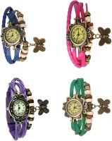 Omen Vintage Rakhi Combo of 4 Blue, Purple, Pink And Green Analog Watch  - For Women   Watches  (Omen)