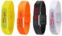 Omen Led Magnet Band Combo of 4 Yellow, Orange, Black And White Digital Watch  - For Men & Women   Watches  (Omen)
