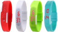 Omen Led Magnet Band Combo of 4 Red, White, Green And Sky Blue Digital Watch  - For Men & Women   Watches  (Omen)
