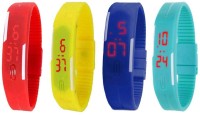 Omen Led Magnet Band Combo of 4 Red, Yellow, Blue And Sky Blue Digital Watch  - For Men & Women   Watches  (Omen)