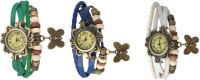 Omen Vintage Rakhi Watch Combo of 3 Green, Blue And White Analog Watch  - For Women   Watches  (Omen)