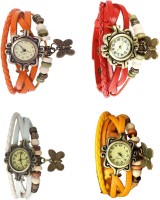 Omen Vintage Rakhi Combo of 4 Orange, White, Red And Yellow Analog Watch  - For Women   Watches  (Omen)