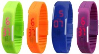 Omen Led Magnet Band Combo of 4 Green, Orange, Blue And Purple Digital Watch  - For Men & Women   Watches  (Omen)