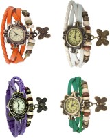 Omen Vintage Rakhi Combo of 4 Orange, Purple, White And Green Analog Watch  - For Women   Watches  (Omen)