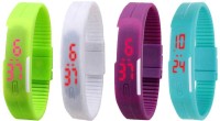 Omen Led Magnet Band Combo of 4 Green, White, Purple And Sky Blue Digital Watch  - For Men & Women   Watches  (Omen)