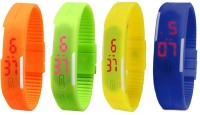 Omen Led Magnet Band Combo of 4 Orange, Green, Yellow And Blue Digital Watch  - For Men & Women   Watches  (Omen)