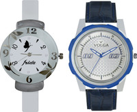 View Volga Designer FVOLGA Beautiful New Branded Type Watches Men and Women Combo73 VOLGA Band Analog Watch  - For Couple Wrist Watches Price Online(Volga)