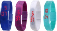 Omen Led Magnet Band Combo of 4 Blue, Purple, White And Sky Blue Digital Watch  - For Men & Women   Watches  (Omen)