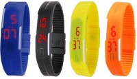 Omen Led Magnet Band Combo of 4 Blue, Black, Yellow And Orange Digital Watch  - For Men & Women   Watches  (Omen)