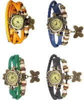 Omen Vintage Rakhi Combo of 4 Yellow, Green, Blue And Black Analog Watch  - For Women   Watches  (Omen)