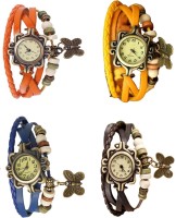 Omen Vintage Rakhi Combo of 4 Orange, Blue, Yellow And Brown Analog Watch  - For Women   Watches  (Omen)