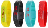 Omen Led Magnet Band Combo of 4 Yellow, Black, Sky Blue And Red Digital Watch  - For Men & Women   Watches  (Omen)
