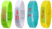Omen Led Magnet Band Combo of 4 Green, White, Sky Blue And Yellow Digital Watch  - For Men & Women   Watches  (Omen)